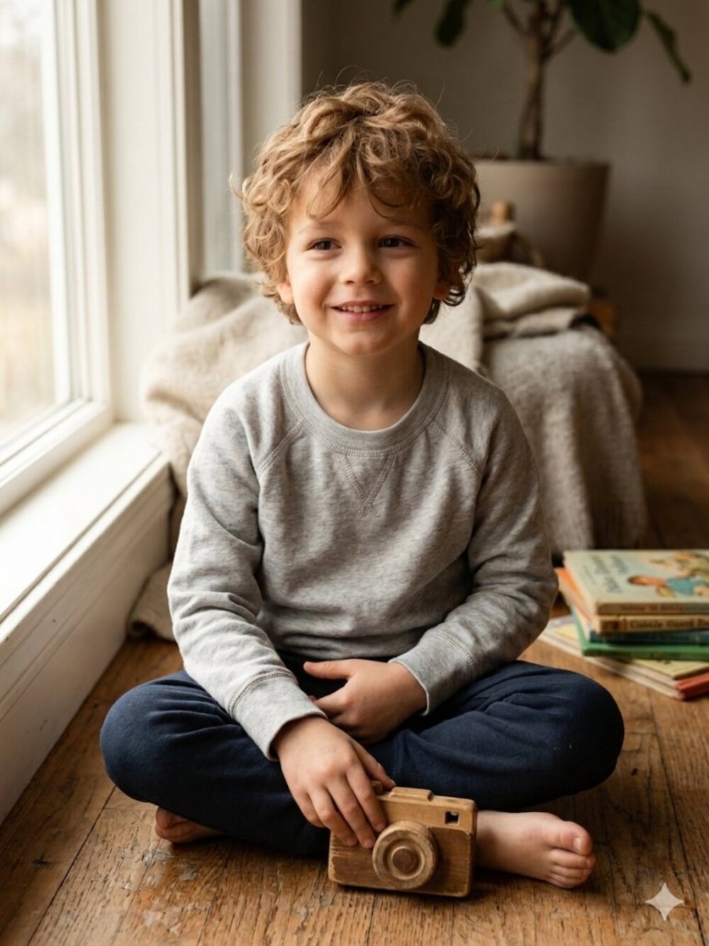 Hanna Andersson Boys Size 6-7 Cotton Bright Basic Gray Pullover Sweatshirt